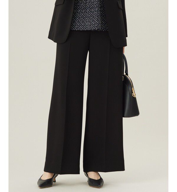 自由区「【セットアップ対応・洗える】トリアセダブルクロス ワイドパンツ」|その他|ブラック