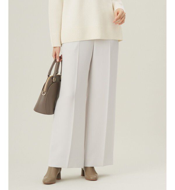 自由区「【セットアップ対応・洗える】トリアセダブルクロス ワイドパンツ」|その他|ベージュ