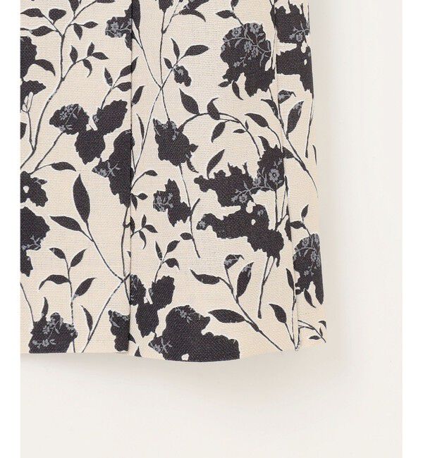 自由区「【洗える】リネンライクフラワープリント スカート」|スカート|