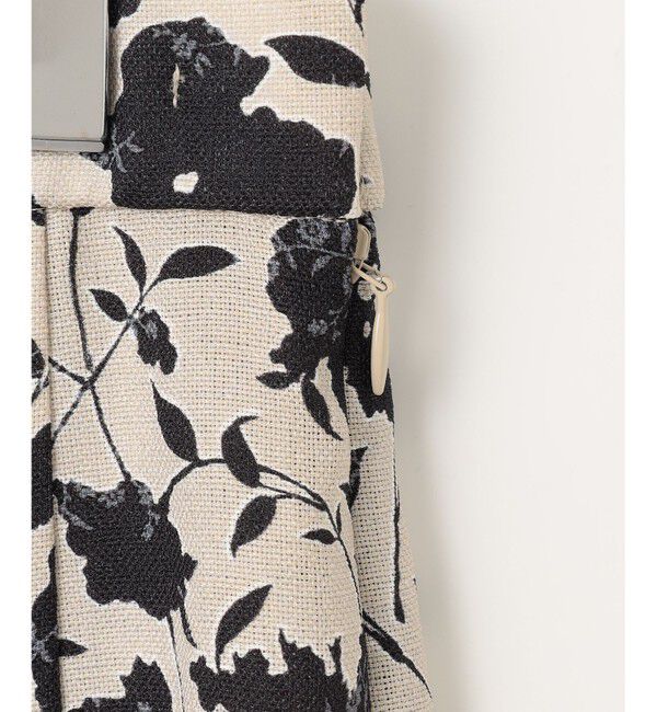 自由区「【洗える】リネンライクフラワープリント スカート」|スカート|