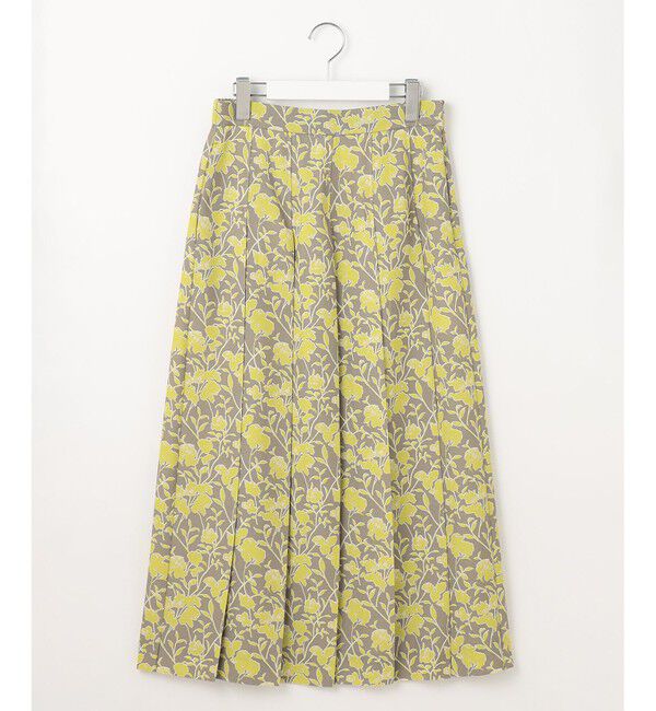 自由区「【洗える】リネンライクフラワープリント スカート」|スカート|