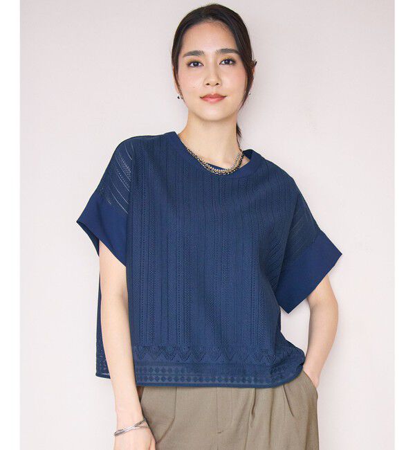 自由区「【カタログ掲載・2点SET】レースエッジ プルオーバー」|Tシャツ・カットソー|ネイビー