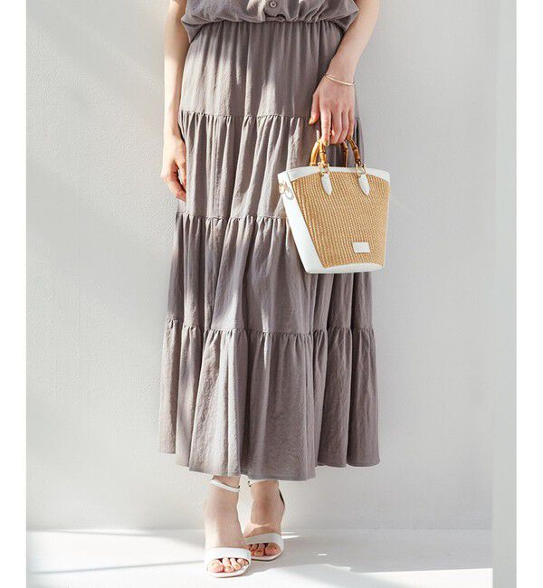 23区「【SLOW/一部店舗限定】ブライトリネン  ティアード スカート」|スカート|ﾗｲﾄｸﾞﾚ
