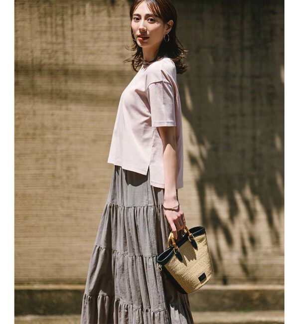 23区「【SLOW/一部店舗限定】ブライトリネン  ティアード スカート」|スカート|