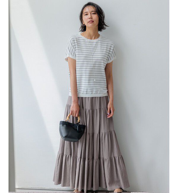 23区「【SLOW/一部店舗限定】ブライトリネン  ティアード スカート」|スカート|