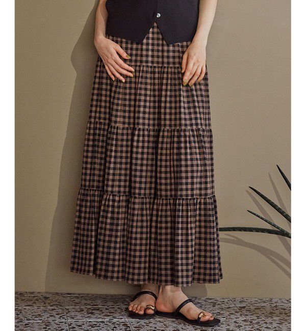 23区「【SLOW/一部店舗限定】ブライトリネン  ティアード スカート」|スカート|ﾌﾞﾗｳﾝﾁ