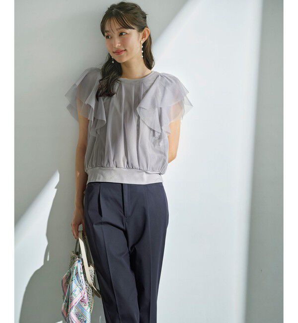 any SiS「【洗える】ラッフルチュール プルオーバー」|Tシャツ・カットソー|