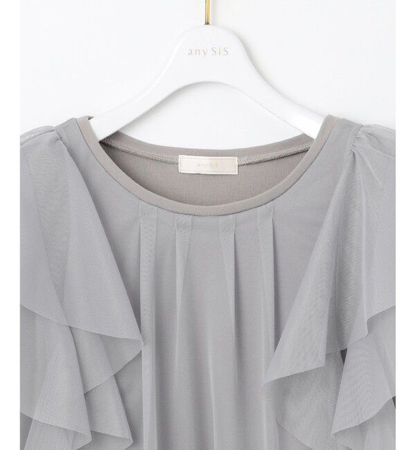 any SiS「【洗える】ラッフルチュール プルオーバー」|Tシャツ・カットソー|