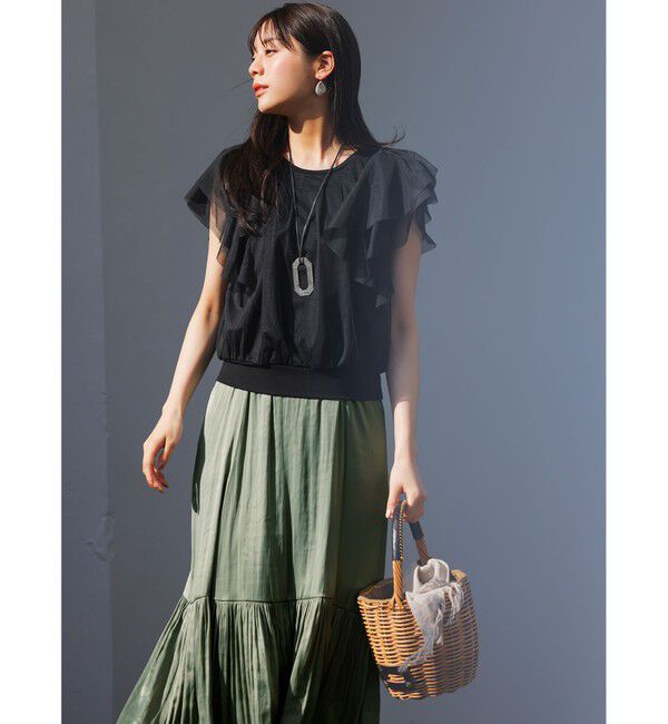 any SiS「【洗える】ラッフルチュール プルオーバー」|Tシャツ・カットソー|