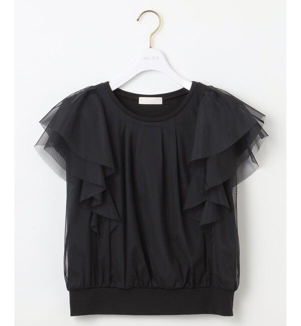 any SiS「【洗える】ラッフルチュール プルオーバー」|Tシャツ・カットソー|