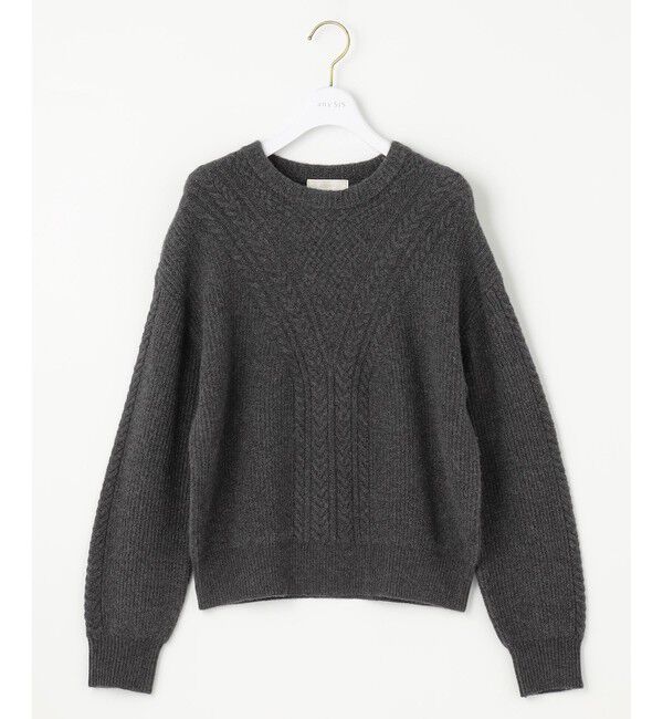 any SiS「【洗える】フロントケーブルポイントアンゴラブレンド ニット」|ニット・セーター|