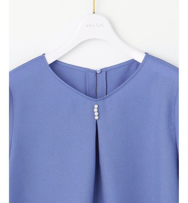 ANY SIS「【接触冷感・UVカット・速乾】スムージーポリエステル フレアスリーブ ブラウス」|シャツ・ブラウス|