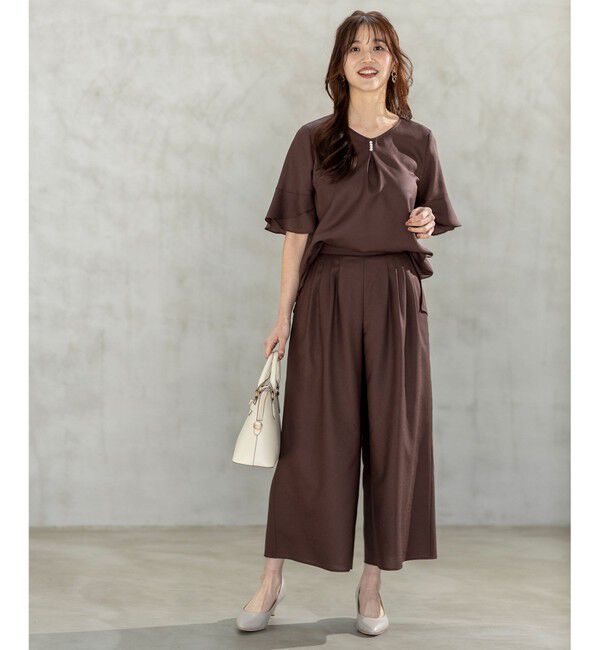 ANY SIS「【接触冷感・UVカット・速乾】スムージーポリエステル フレアスリーブ ブラウス」|シャツ・ブラウス|