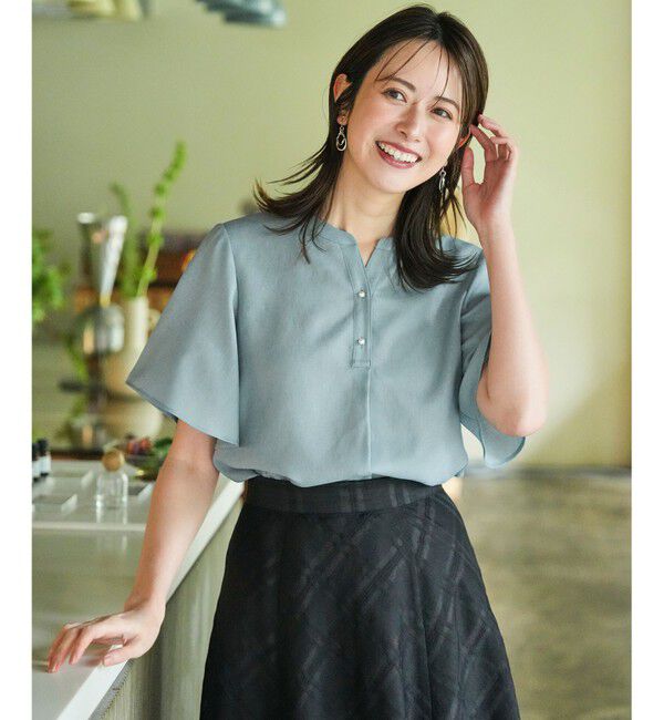 ANY SIS「スムージーポリエステル スキッパー ブラウス」|シャツ・ブラウス|