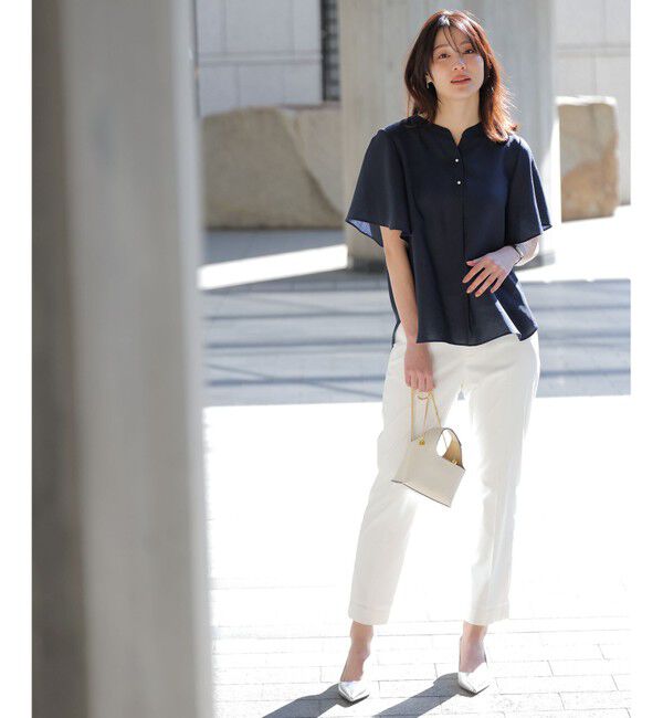 ANY SIS「スムージーポリエステル スキッパー ブラウス」|シャツ・ブラウス|