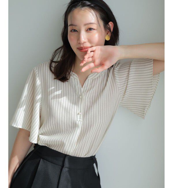 ANY SIS「スムージーポリエステル スキッパー ブラウス」|シャツ・ブラウス|