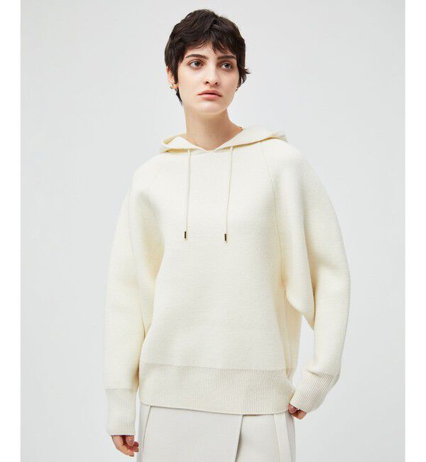 BEIGE,「COURCETTE / ウールニットパーカー」|ニット・セーター|Ecru