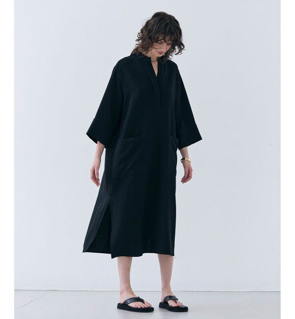 BEIGE,「【洗える】RUE / クロスオーバーVネックワンピース」|ワンピース|