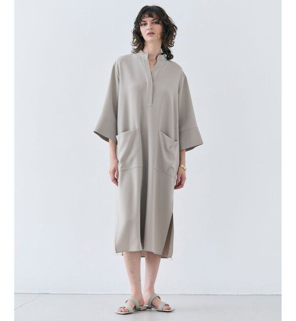 BEIGE,「【洗える】RUE / クロスオーバーVネックワンピース」|ワンピース|Taupe