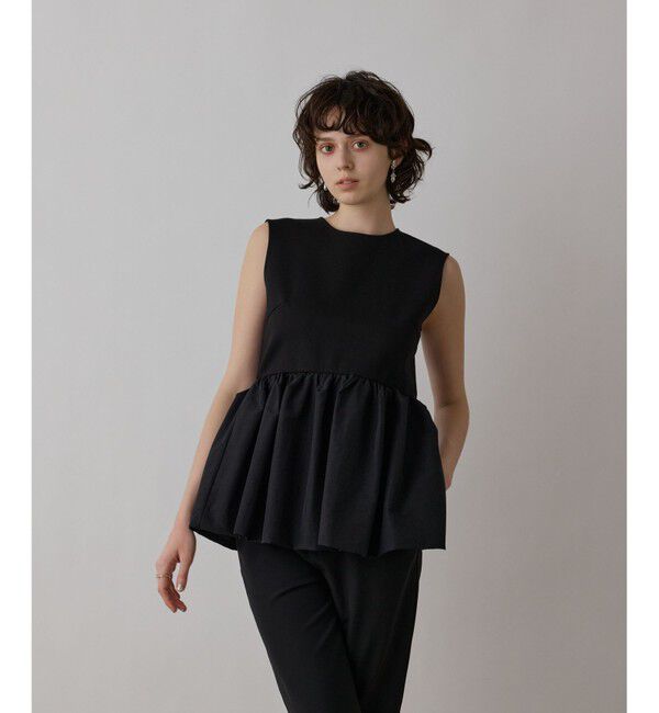 GRACE CONTINENTAL「タフタペプラムトップ」|その他|ブラック