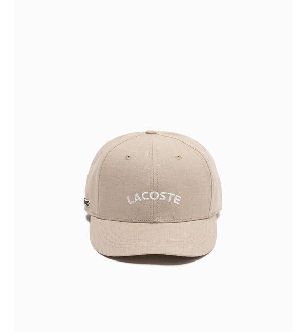 LACOSTE「ブランドネームロゴ刺繍 コットンリネンキャップ」|キャップ・キャスケット|