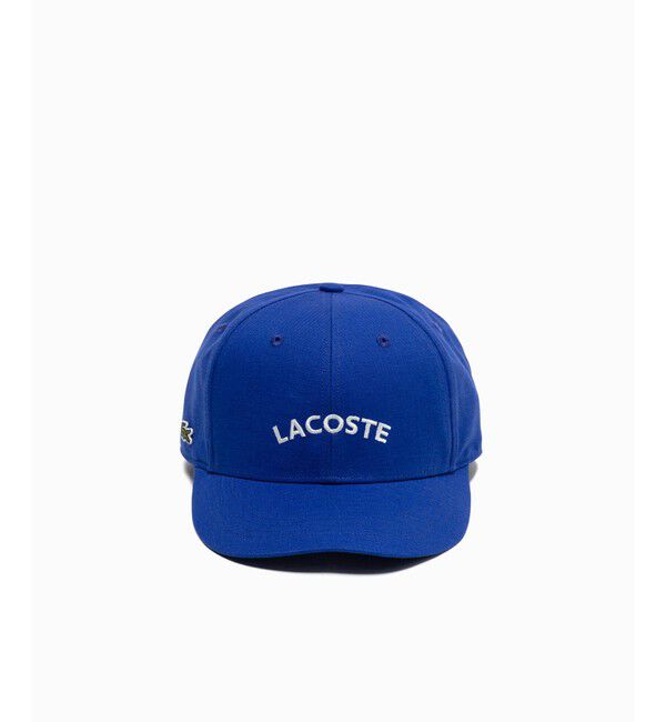 LACOSTE「ブランドネームロゴ刺繍 コットンリネンキャップ」|キャップ・キャスケット|ロイヤルブルー