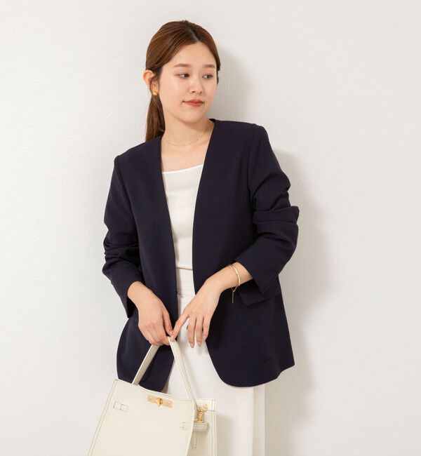 NOLLEY'S「ウォッシャブルエコボイルノーカラージャケット」|ノーカラージャケット|