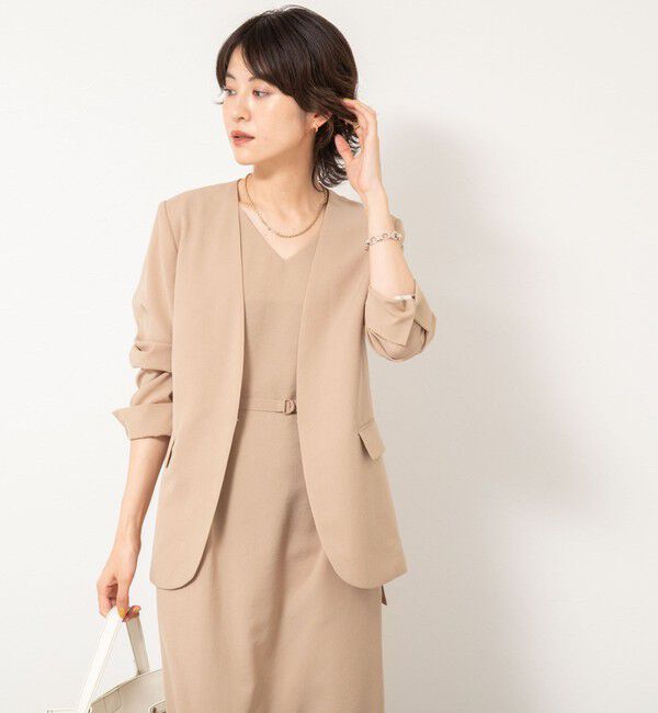 NOLLEY'S「ウォッシャブルエコボイルノーカラージャケット」|ノーカラージャケット|