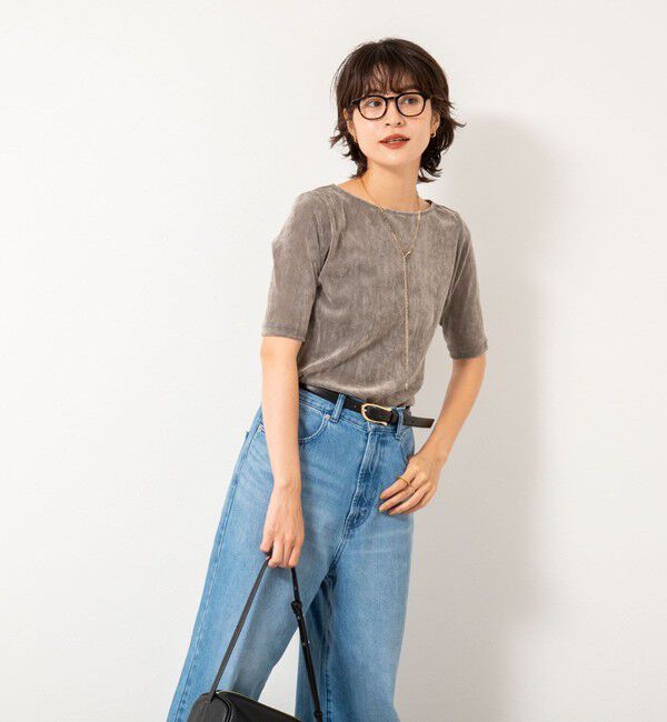 NOLLEY'S「フロッキーチュールボートネックプルオーバーカットソー」|Tシャツ・カットソー|