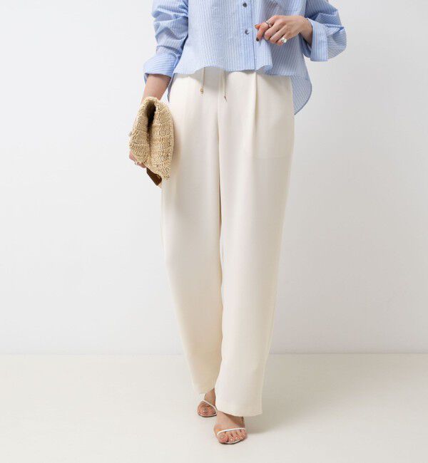 NOLLEY'S sophi「《セットアップ対応》ウォッシャブルダブルクロスサテンイージーワイドパンツ」|その他|