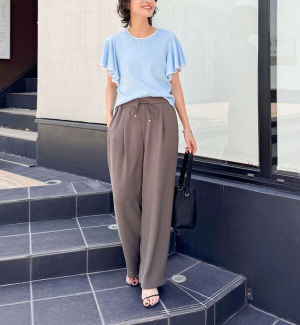 NOLLEY'S sophi「《セットアップ対応》ウォッシャブルダブルクロスサテンイージーワイドパンツ」|その他|