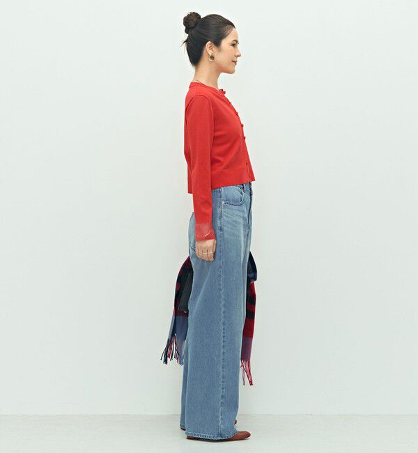 NOLLEY'S「《手洗い可能》くるみ釦シアークルーネックカーディガン」|カーディガン|