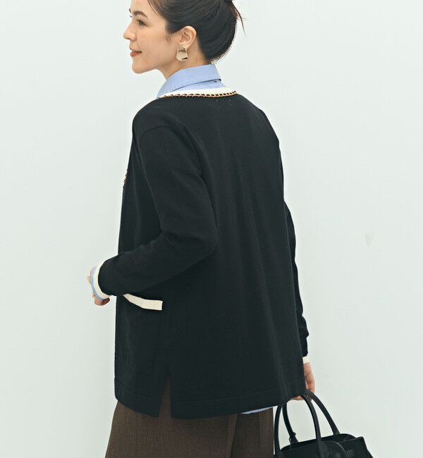 NOLLEY'S「チェーンブレード長めVネックカーディガン」|カーディガン|