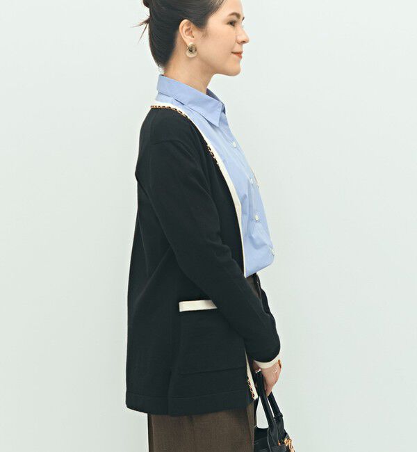 NOLLEY'S「チェーンブレード長めVネックカーディガン」|カーディガン|