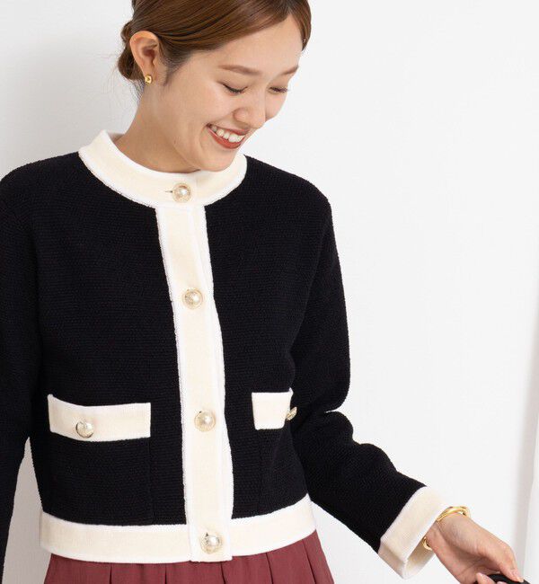 NOLLEY'S「配色ニットジャケット」|カーディガン|