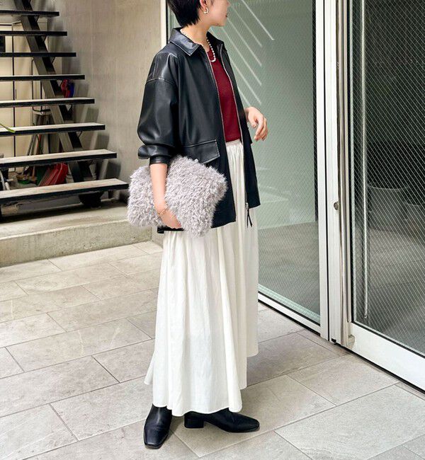 NOLLEY'S sophi「ウォッシャブルレザーサテンギャザースカート」|スカート|