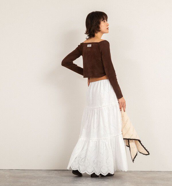 MAQWEL「【MAQWEL/マクウェル】ウォッシャブルベロアレイヤードトップス」|Tシャツ・カットソー|