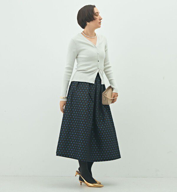 NOLLEY'S「《手洗い可能》リブ斜め柄Vネックカーディガン」|カーディガン|