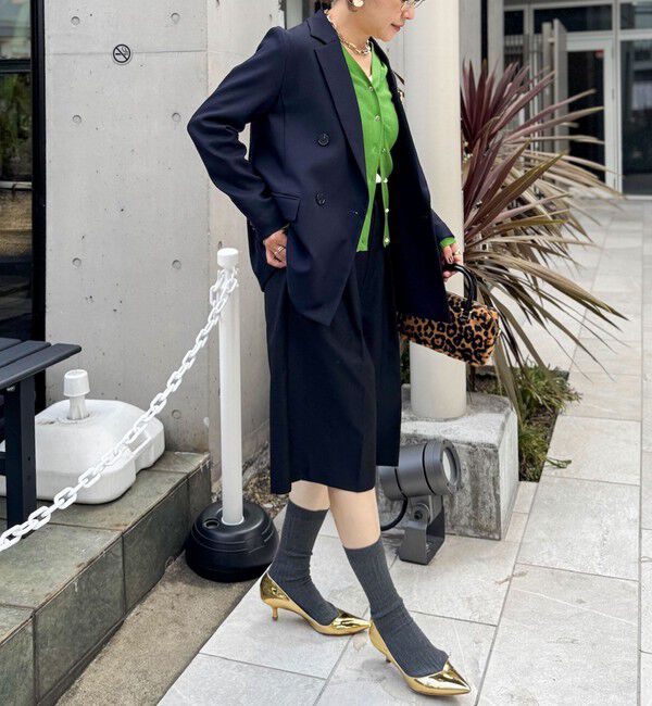 NOLLEY'S「《手洗い可能》リブ斜め柄Vネックカーディガン」|カーディガン|