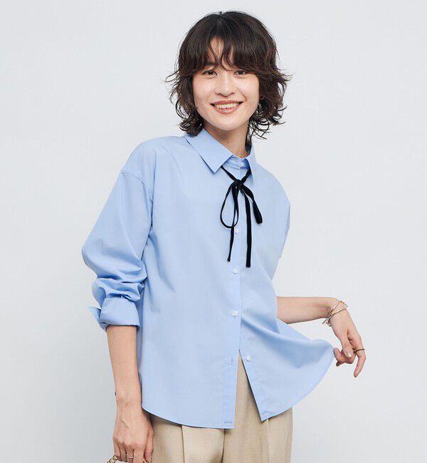 NOLLEY'S「ウォッシャブルリボン付きシャツ」|シャツ・ブラウス|