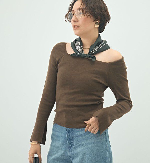 NOLLEY'S sophi「【WEB限定カラーあり】総針スクエアネックプルオーバーニット」|ニット・セーター|