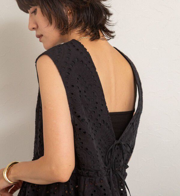 MAQWEL「【MAQWEL/マクウェル】《セットアップ対応》ウォッシャブルエンブロイダリーレースベスト」|ベスト・ジレ|