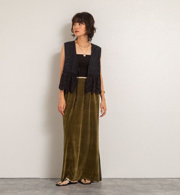 MAQWEL「【MAQWEL/マクウェル】《セットアップ対応》ウォッシャブルエンブロイダリーレースベスト」|ベスト・ジレ|