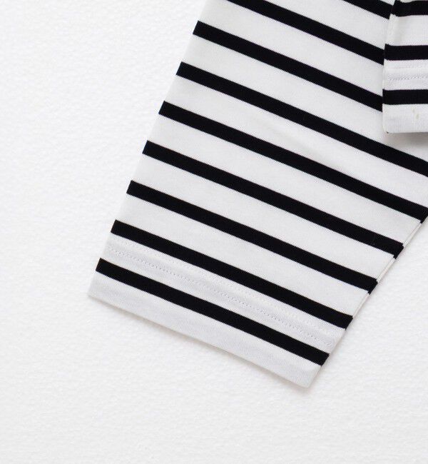 NOLLEY'S「nolnol ウォッシャブルMVSシルケットボーダーショートT」|Tシャツ・カットソー|