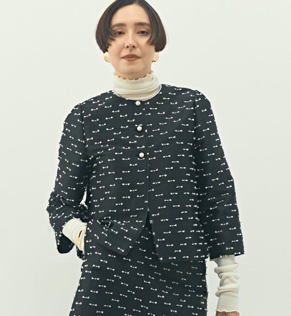 NOLLEY'S「《セットアップ対応》ウォッシャブルリボンジャガード2WAYブラウス」|シャツ・ブラウス|