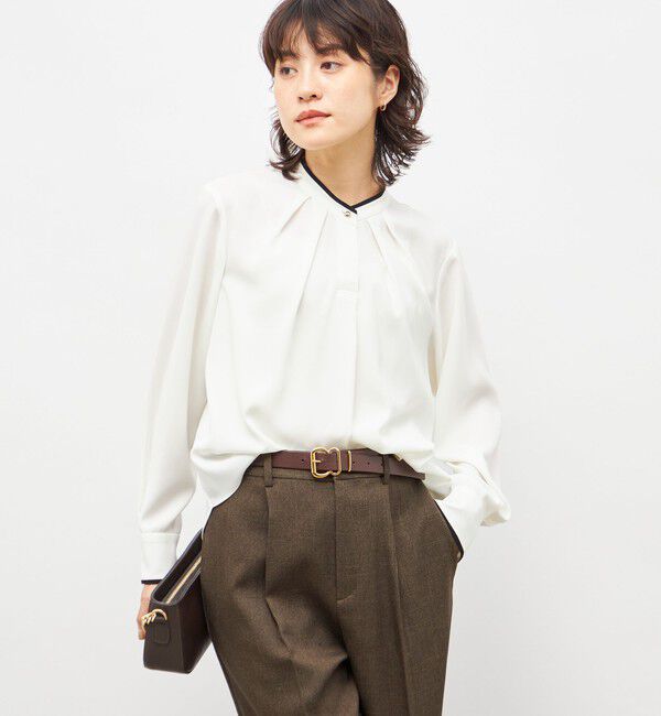NOLLEY'S「ウォッシャブルストレッチジョーゼットボウタイ風ブラウス」|シャツ・ブラウス|