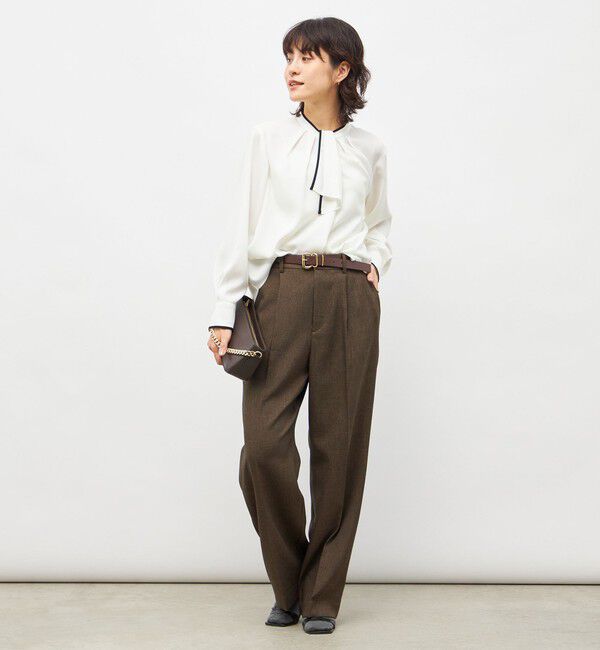 NOLLEY'S「ウォッシャブルストレッチジョーゼットボウタイ風ブラウス」|シャツ・ブラウス|