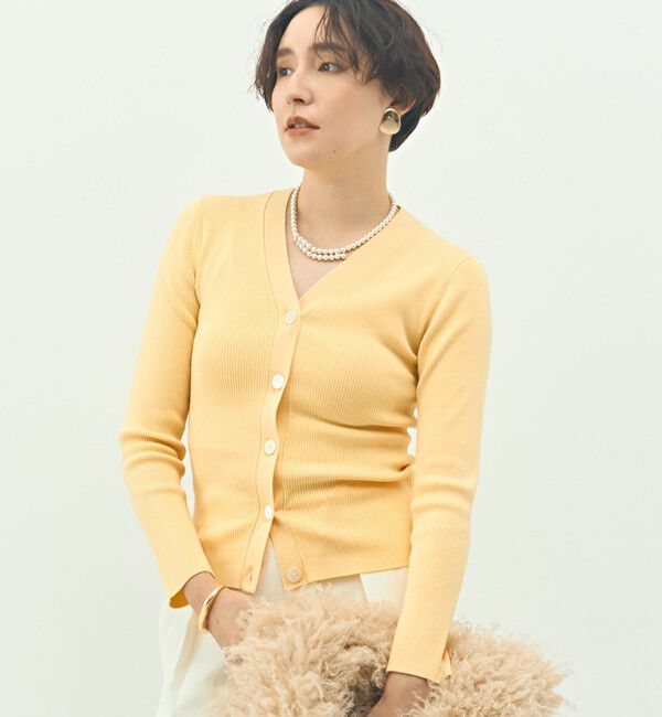 NOLLEY'S sophi「《アンサンブル対応》《手洗い可能》カシミヤ混リブVネックカーディガン」|カーディガン|