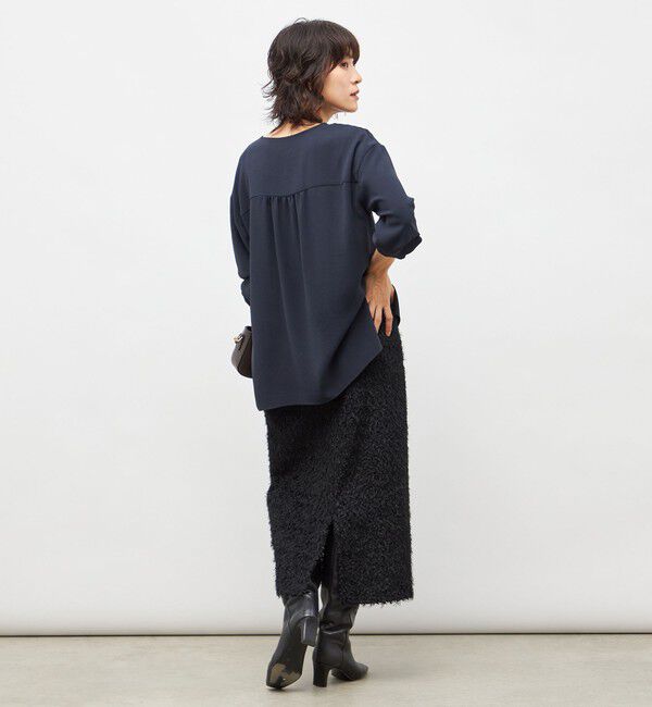 NOLLEY'S sophi「ウォッシャブルバックサテンジョーゼットオープンカラーブラウス」|シャツ・ブラウス|