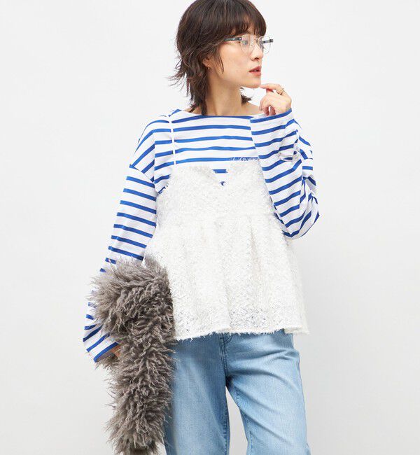 NOLLEY'S sophi「《セットアップ対応》ウォッシャブルフェザーチュールキャミブラウス」|キャミソール|